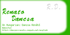renato dancsa business card