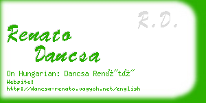 renato dancsa business card
